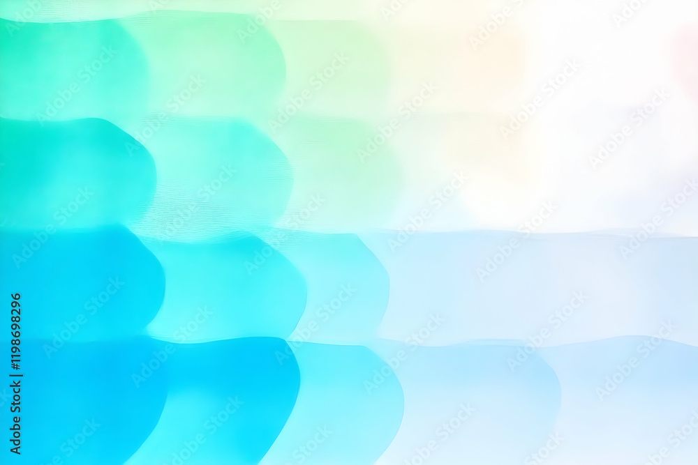 Poster abstract background flows smoothly with shades of blue and green, creating a serene vibe.