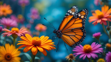 Fototapeta premium butterfly on flower