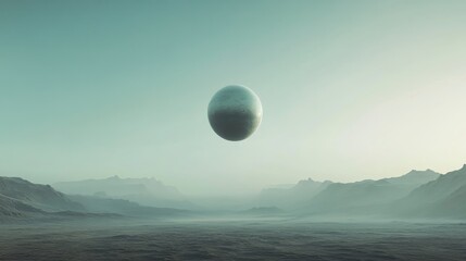 Pale orb floating against a blank expanse