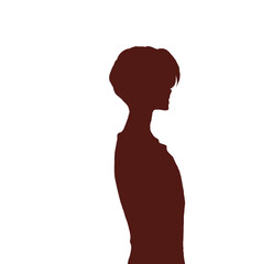 男性　影絵　寂しげ