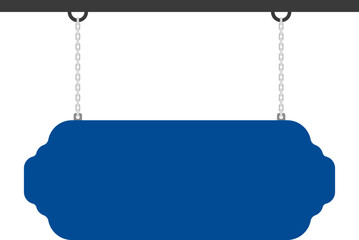 Illustration of a hanging sign board with blank copy space. Empty sign board for your design. 