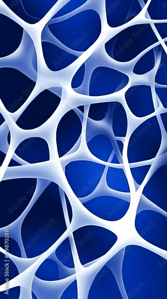 Poster abstract 3d white web intersects on a blue background seamlessly