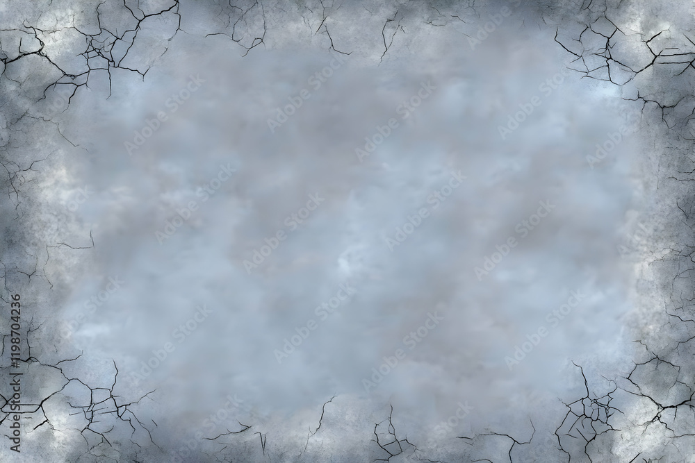 Poster cracked surface frames a cloudy sky background texture with subtle cracks, perfect for textured desi