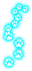 Neon Paw Footprints