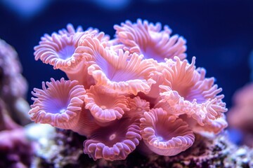 Obraz premium vibrant pink coral close-up in a reef aquarium