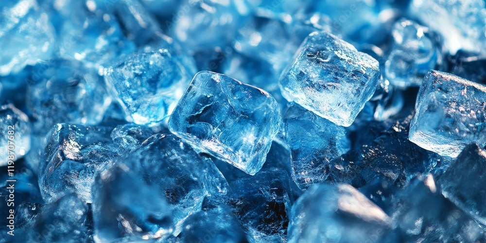 Aufkleber full frame image showcasing ice cubes in detail, emphasizing the clarity and texture of the ice cube