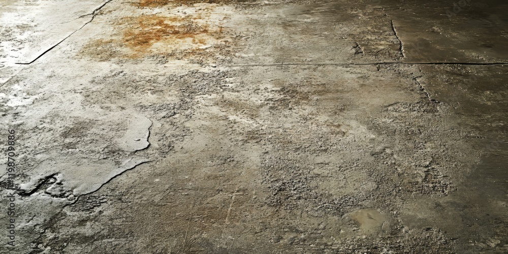 Poster textured background showcasing a dirty cement floor, ideal for highlighting the unique attributes of