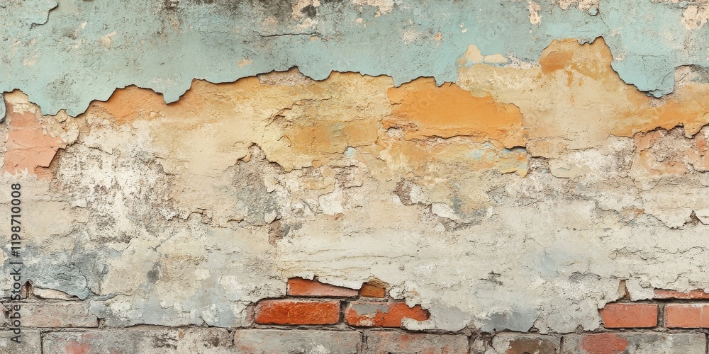 Poster grungy plaster texture on a painted brick wall creates a visually striking horizontal background. th