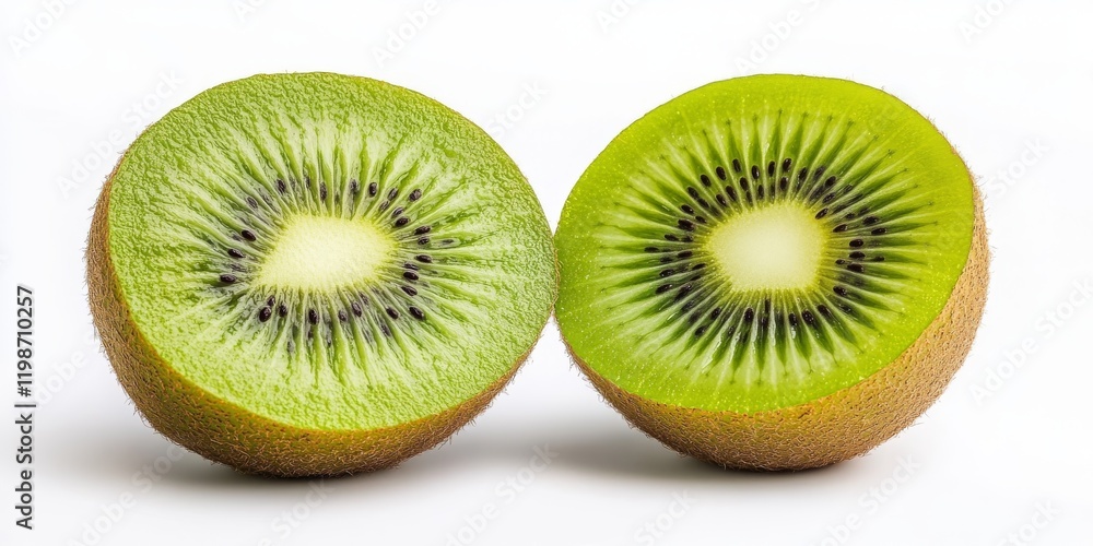 Aufkleber fresh and juicy kiwi isolated on a white background, showcasing the vibrant green color and unique t