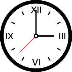vector of a Roman numeral clock. time, hour, minute, second, symbol, icon