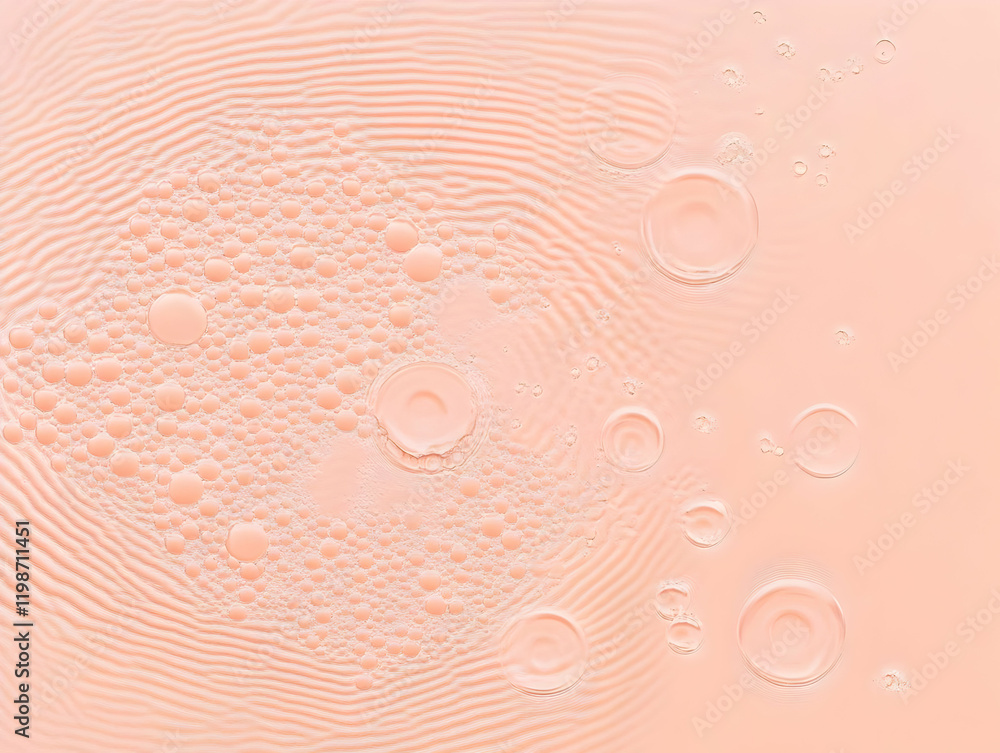 Aufkleber abstract background forms intricate patterns with bubbles and wavy textures in soft pastel peach
