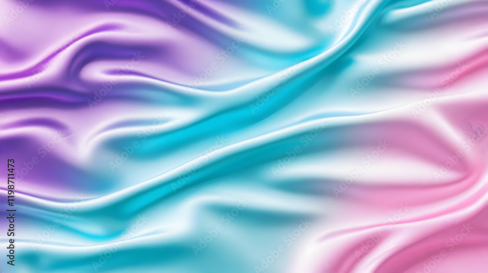 Poster pastel silk fabric flows in soft waves and gradients, creating a luxurious abstract background.