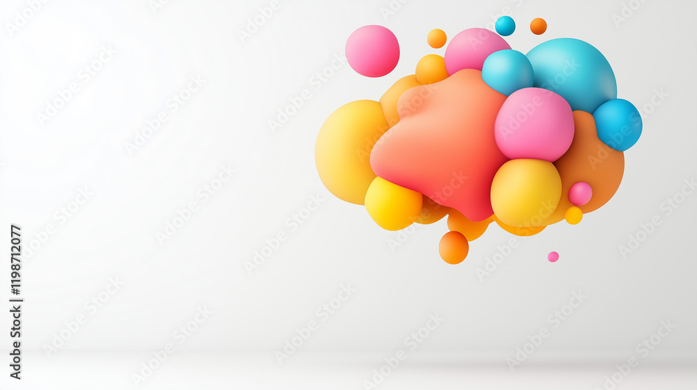 Poster abstract colorful shapes: an abstract composition of bright and vibrant shapes, seemingly floating i