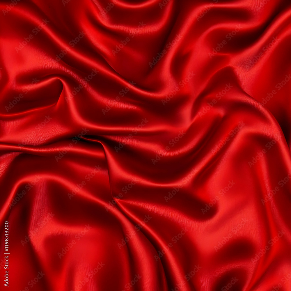 Poster smooth elegant red silk fabric background flows gracefully with soft folds and delicate texture.