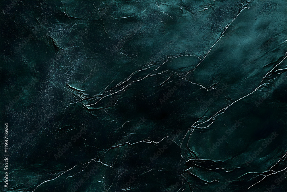 Poster dark green abstract background with textured surface and cracks creates a dramatic moody backdrop