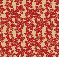Japanese Wild Leaf Vector Seamless Pattern