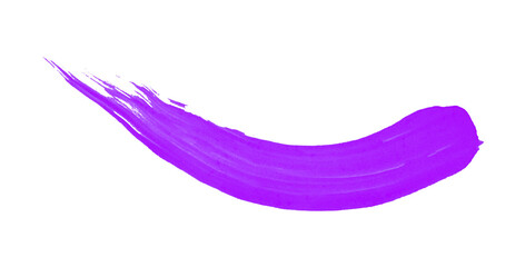 Hand drawn purple brush stroke isolated on transparent background.