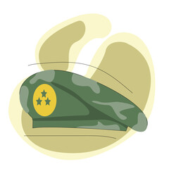 Military Beret with Camouflage texture of Army Special Forces. 