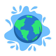 Illustration of Earth Water Day
