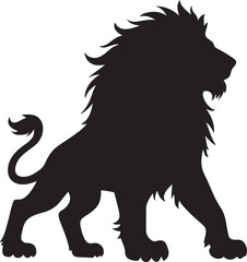 Majestic Lion Vector Silhouette: Wild Mammal Illustration for Wildlife Themes. lion vector illustration