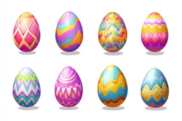 illustration of various easter eggs, with different and colorful designs.