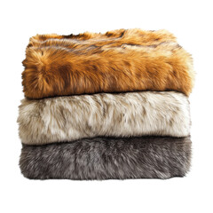 Obraz premium Cozy Faux Fur Throws on transparent background.