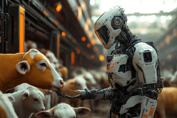 "Futuristic Robot Caretaker: Feeding Animals in a Technological World Where Robotics Meet Nature"