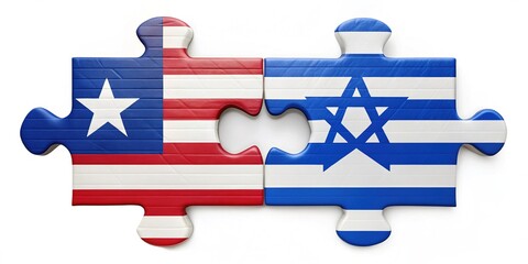 Obraz premium Israel Liberia Flag Puzzle Art