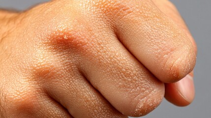 Fototapeta premium Close-Up of a Human Fist with Textured Skin