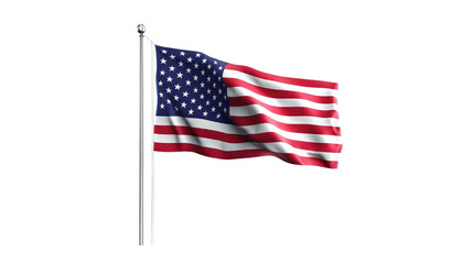 Fototapeta premium American Flag isolated on a white transparent background