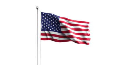 American Flag isolated on a white transparent background