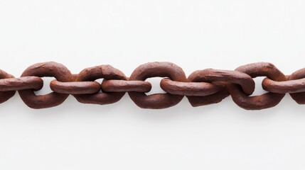 Fototapeta premium rusty metal chain links isolated on white background