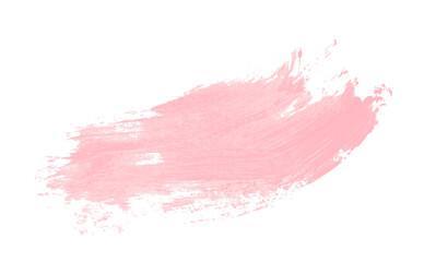 Hand drawn pink brush stroke isolated on transparent background.