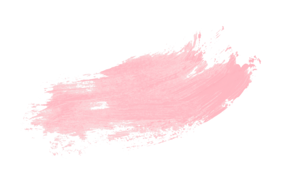 Hand drawn pink brush stroke isolated on transparent background.