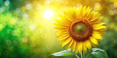Fototapeta premium Majestic Sunflower Closeup, Summer Bloom, Bright Yellow Flower Photography