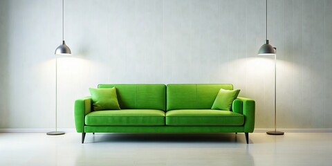 Minimalist Green Couch Lounge - Modern Interior Design Inspiration