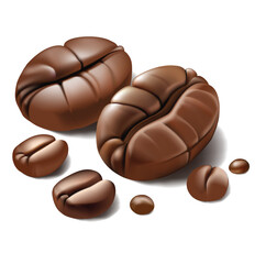 coffee beans on white background, Vector illustration