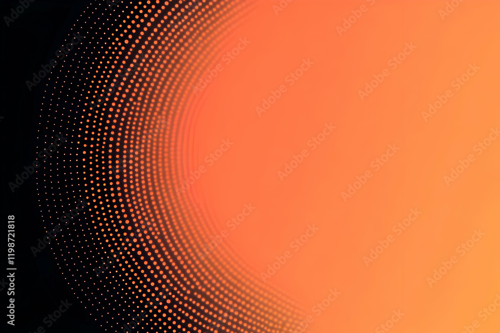 Poster abstract orange background with dots creates a smooth gradient effect