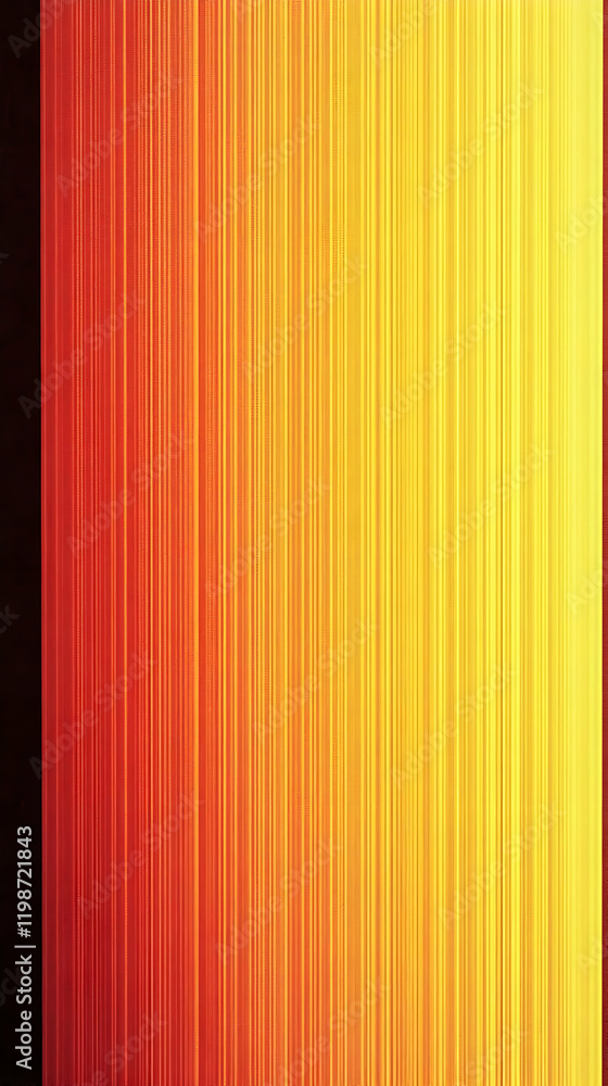 Poster abstract background shows red and yellow vertical stripes with smooth gradient effect.