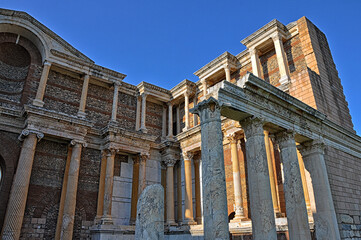 Ancient ruins in Sardes Lydia Ancient City in Salihli, Manisa, Turkey