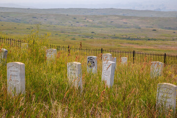 Custer Death Spot, Custer's Last Stand Location, Little Bighorn Battlefield National Monument, Montana, USA