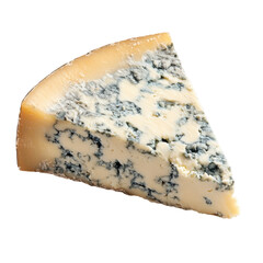 Gorgonzola Cheese Wedge on transparent background.
