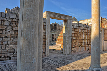 Ancient ruins in Sardes Lydia Ancient City in Salihli, Manisa, Turkey