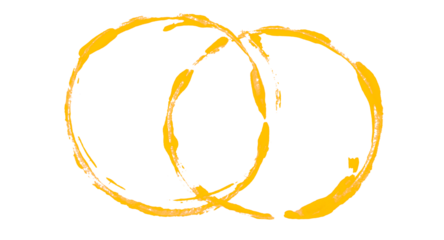 Abstract simple yellow circle and ellipse