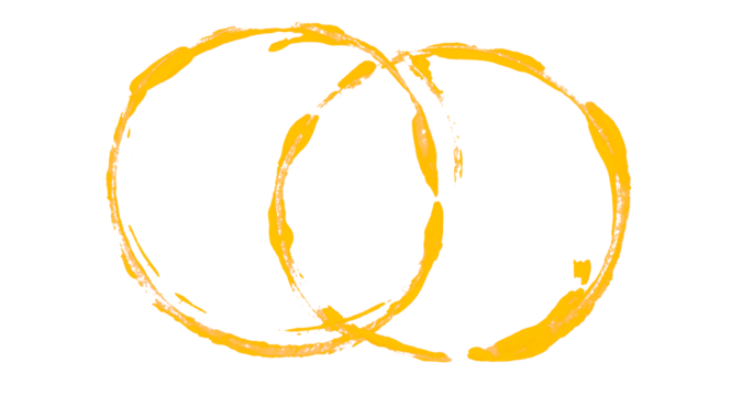 Abstract simple yellow circle and ellipse