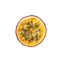 Passion Fruit Half on transparent background.