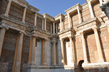 Ancient ruins in Sardes Lydia Ancient City in Salihli, Manisa, Turkey