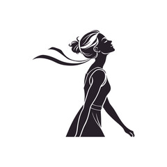 Vector silhouette of a woman  art