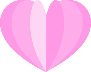 Pink paper heart shape icon