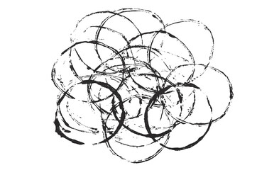 Abstract simple black circles and ellipses